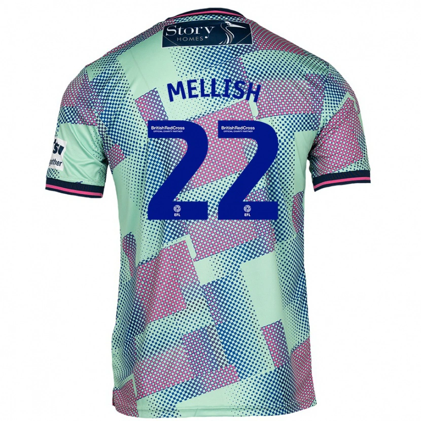 Danxen Mænd Jon Mellish #22 Grøn Udebane Spillertrøjer 2024/25 Trøje T-Shirt
