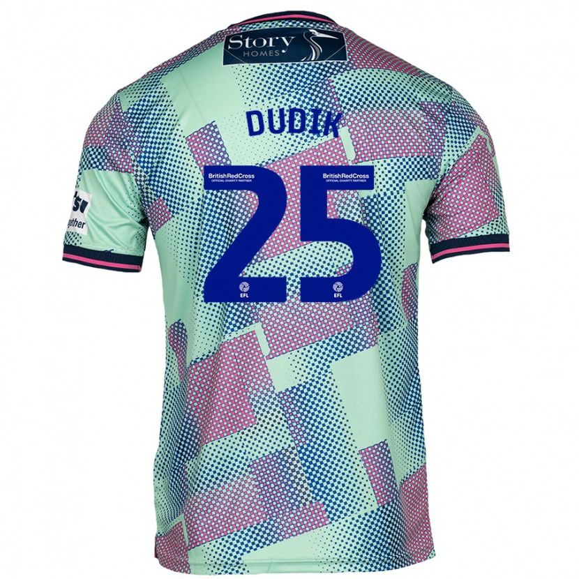 Danxen Mænd Anton Dudik #25 Grøn Udebane Spillertrøjer 2024/25 Trøje T-Shirt
