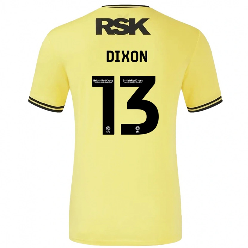 Danxen Mænd Kaheim Dixon #13 Gul Sort Udebane Spillertrøjer 2024/25 Trøje T-Shirt