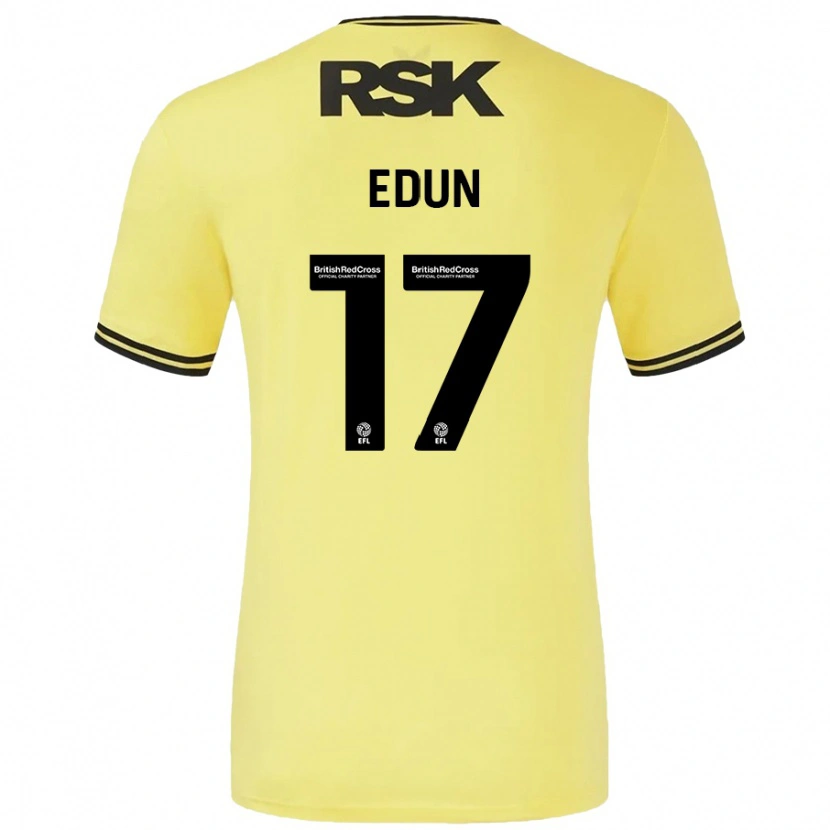 Danxen Mænd Tayo Edun #17 Gul Sort Udebane Spillertrøjer 2024/25 Trøje T-Shirt