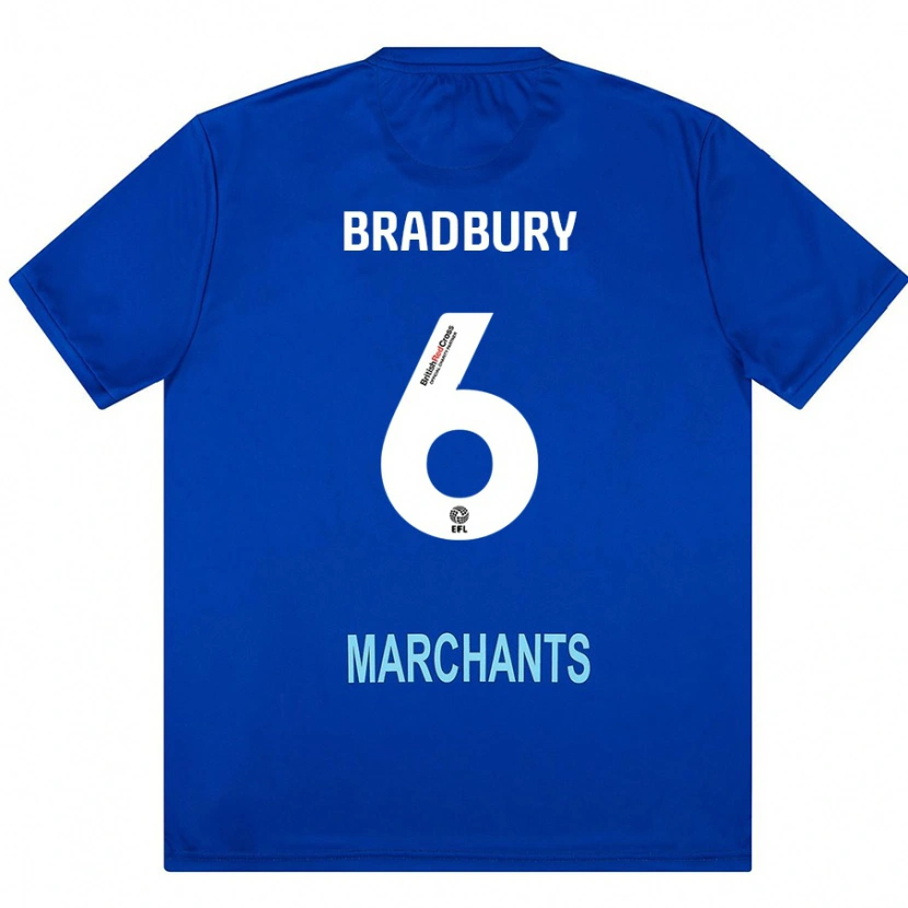 Danxen Mænd Tom Bradbury #6 Grøn Udebane Spillertrøjer 2024/25 Trøje T-Shirt