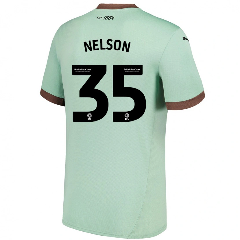 Danxen Mænd Curtis Nelson #35 Bleg Grøn Udebane Spillertrøjer 2024/25 Trøje T-Shirt