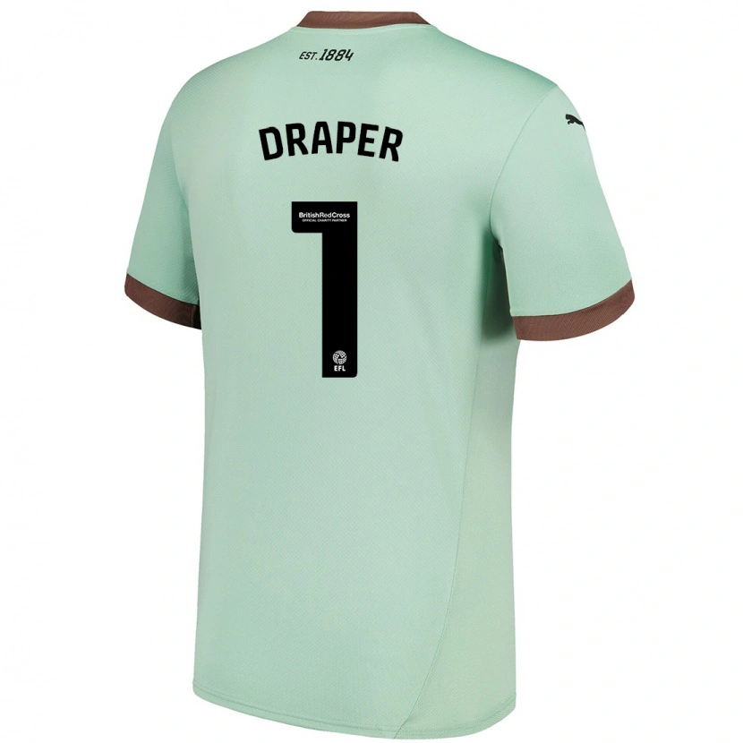 Danxen Mænd Anna Draper #1 Bleg Grøn Udebane Spillertrøjer 2024/25 Trøje T-Shirt