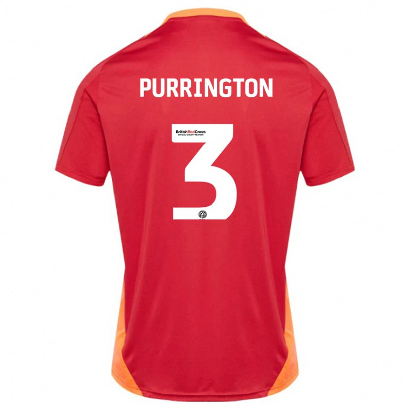 Danxen Mænd Ben Purrington #3 Blå Off White Udebane Spillertrøjer 2024/25 Trøje T-Shirt