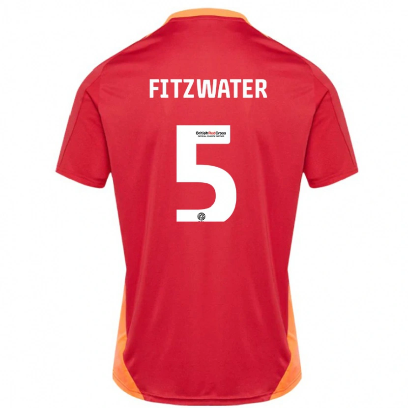 Danxen Mænd Jack Fitzwater #5 Blå Off White Udebane Spillertrøjer 2024/25 Trøje T-Shirt