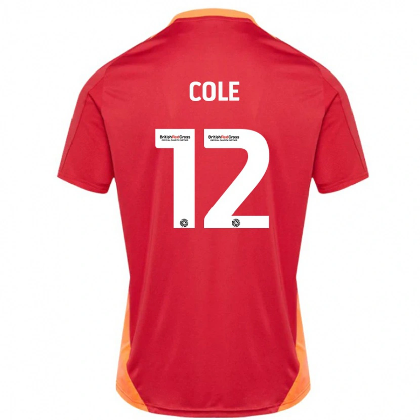 Danxen Mænd Reece Cole #12 Blå Off White Udebane Spillertrøjer 2024/25 Trøje T-Shirt