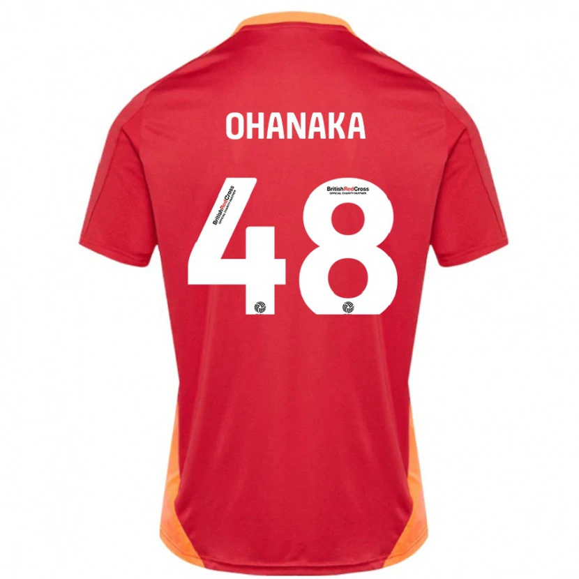 Danxen Mænd Santino Ohanaka #48 Blå Off White Udebane Spillertrøjer 2024/25 Trøje T-Shirt