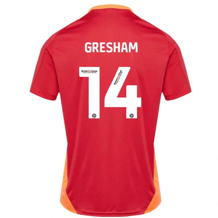 Danxen Mænd Georgie-Marie Barbour-Gresham #14 Blå Off White Udebane Spillertrøjer 2024/25 Trøje T-Shirt