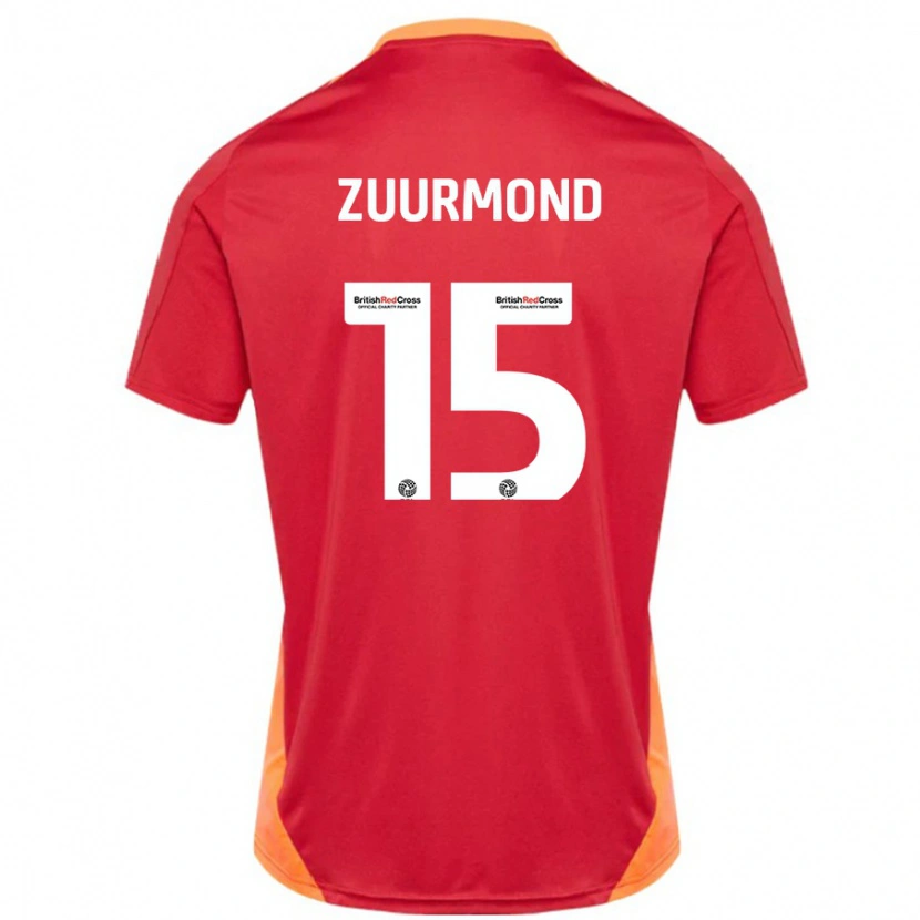 Danxen Mænd Ishbel Zuurmond #15 Blå Off White Udebane Spillertrøjer 2024/25 Trøje T-Shirt