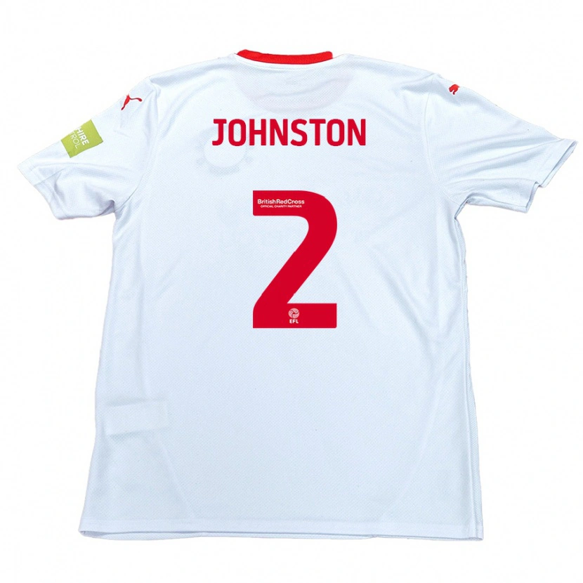 Danxen Mænd Carl Johnston #2 Hvid Udebane Spillertrøjer 2024/25 Trøje T-Shirt