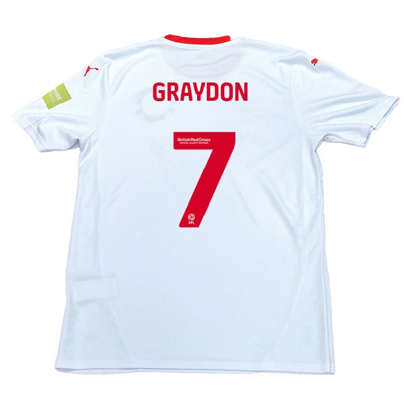 Danxen Mænd Ryan Graydon #7 Hvid Udebane Spillertrøjer 2024/25 Trøje T-Shirt