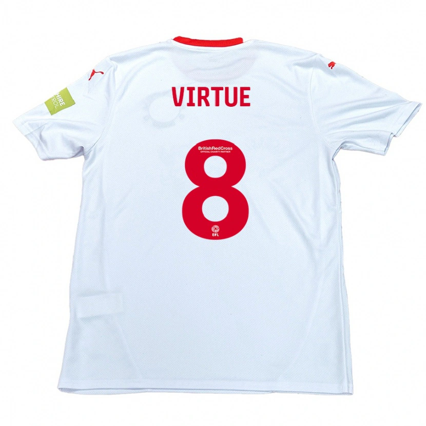 Danxen Mænd Matty Virtue #8 Hvid Udebane Spillertrøjer 2024/25 Trøje T-Shirt