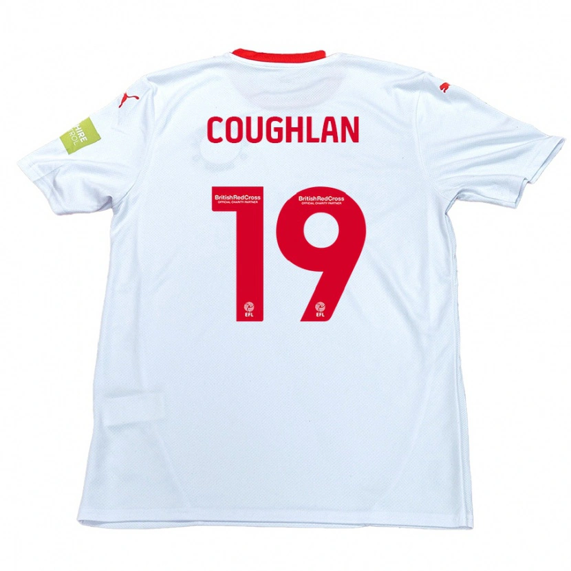 Danxen Mænd Ronan Coughlan #19 Hvid Udebane Spillertrøjer 2024/25 Trøje T-Shirt
