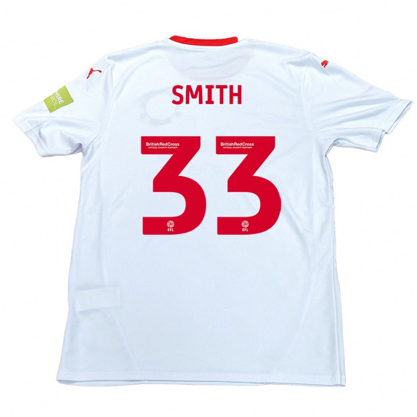 Danxen Mænd Pele Smith #33 Hvid Udebane Spillertrøjer 2024/25 Trøje T-Shirt