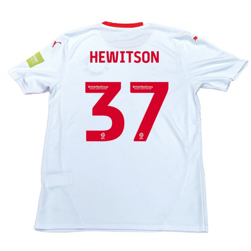 Danxen Mænd Luke Hewitson #37 Hvid Udebane Spillertrøjer 2024/25 Trøje T-Shirt