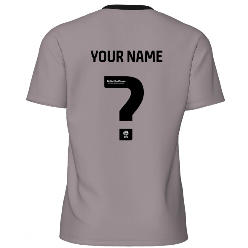 Danxen Mænd Dit Navn #0 Grå Udebane Spillertrøjer 2024/25 Trøje T-Shirt