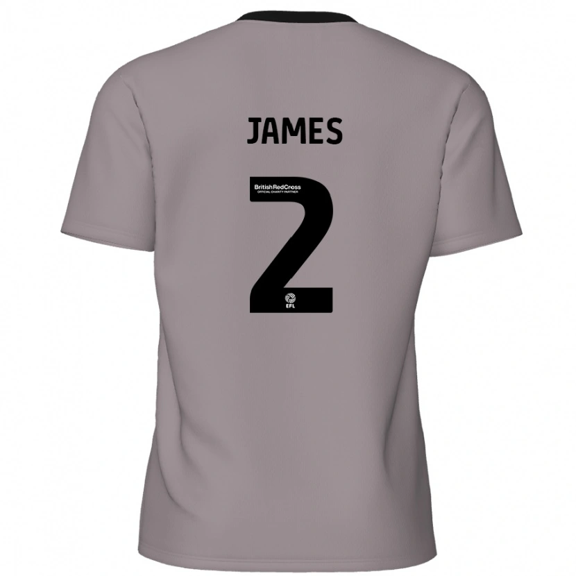 Danxen Mænd Tom James #2 Grå Udebane Spillertrøjer 2024/25 Trøje T-Shirt