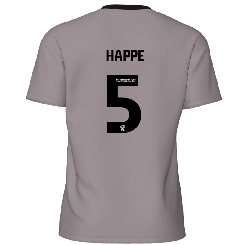 Danxen Mænd Dan Happe #5 Grå Udebane Spillertrøjer 2024/25 Trøje T-Shirt