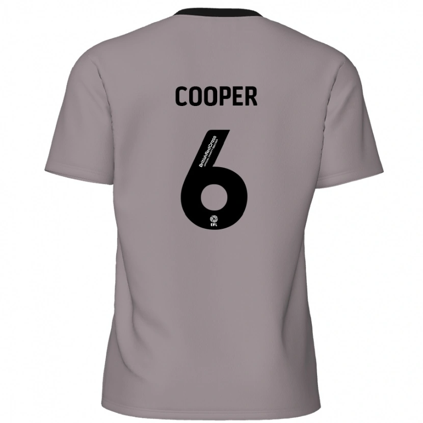 Danxen Mænd Brandon Cooper #6 Grå Udebane Spillertrøjer 2024/25 Trøje T-Shirt