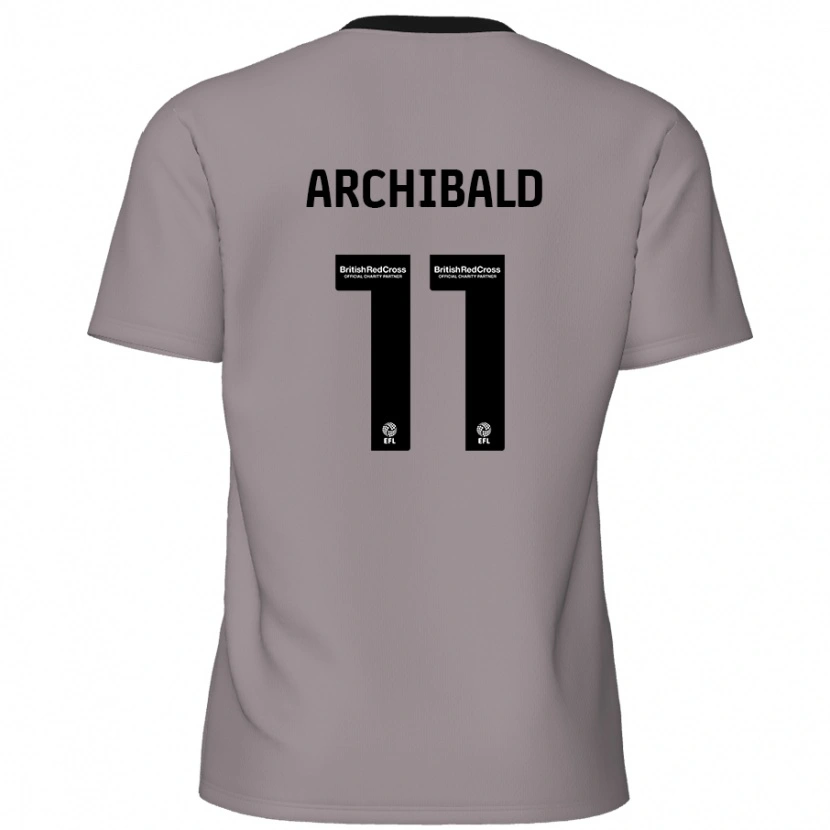 Danxen Mænd Theo Archibald #11 Grå Udebane Spillertrøjer 2024/25 Trøje T-Shirt