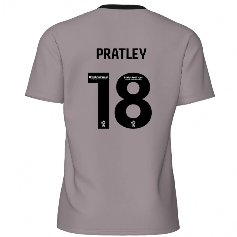 Danxen Mænd Darren Pratley #18 Grå Udebane Spillertrøjer 2024/25 Trøje T-Shirt
