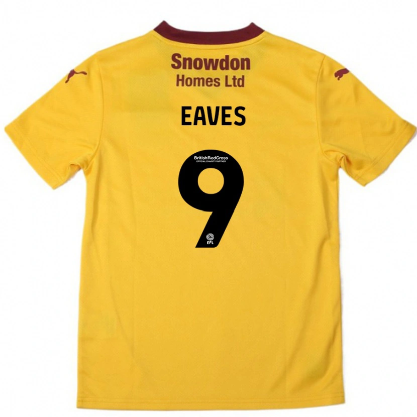 Danxen Mænd Tom Eaves #9 Orange Bourgogne Udebane Spillertrøjer 2024/25 Trøje T-Shirt