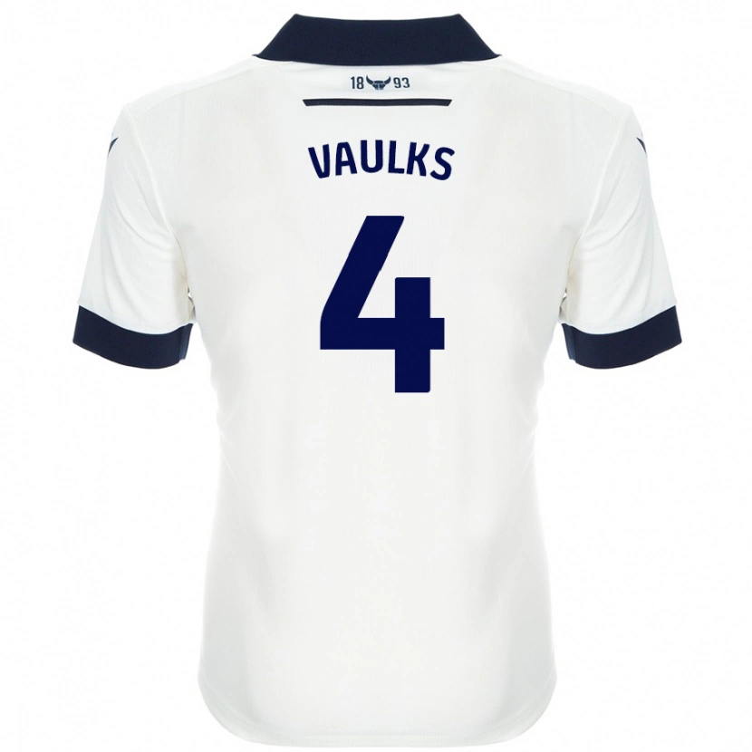 Danxen Mænd Will Vaulks #4 Hvid Marineblå Udebane Spillertrøjer 2024/25 Trøje T-Shirt