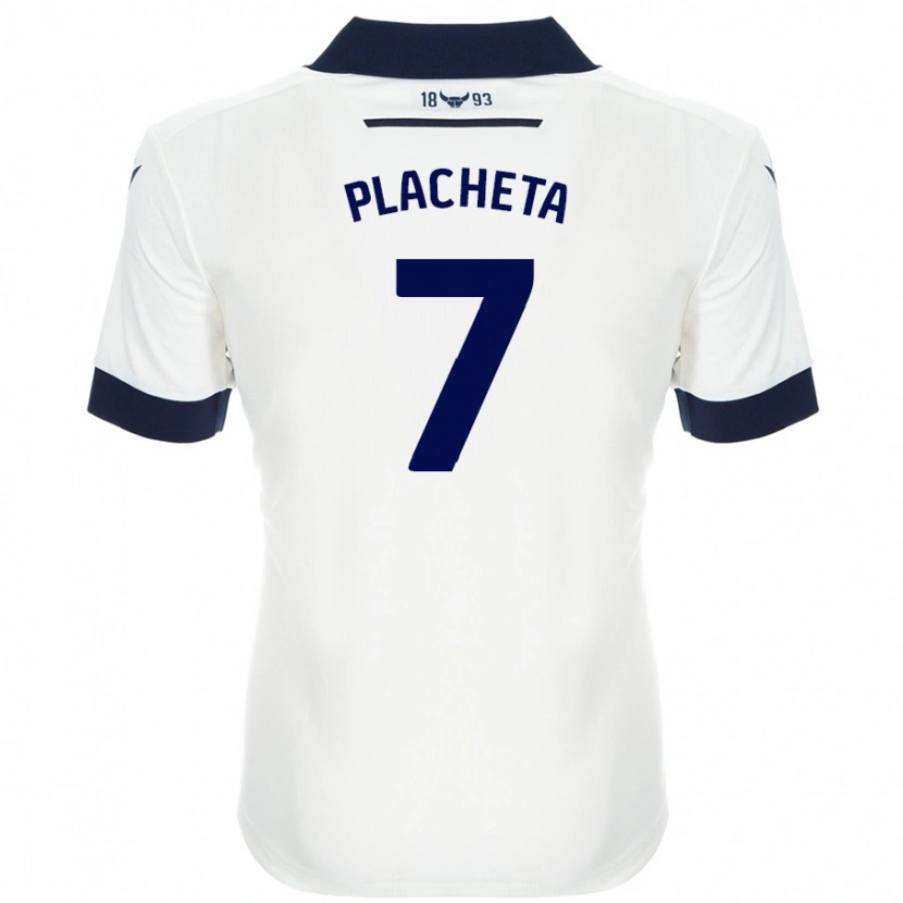 Danxen Mænd Przemyslaw Placheta #7 Hvid Marineblå Udebane Spillertrøjer 2024/25 Trøje T-Shirt