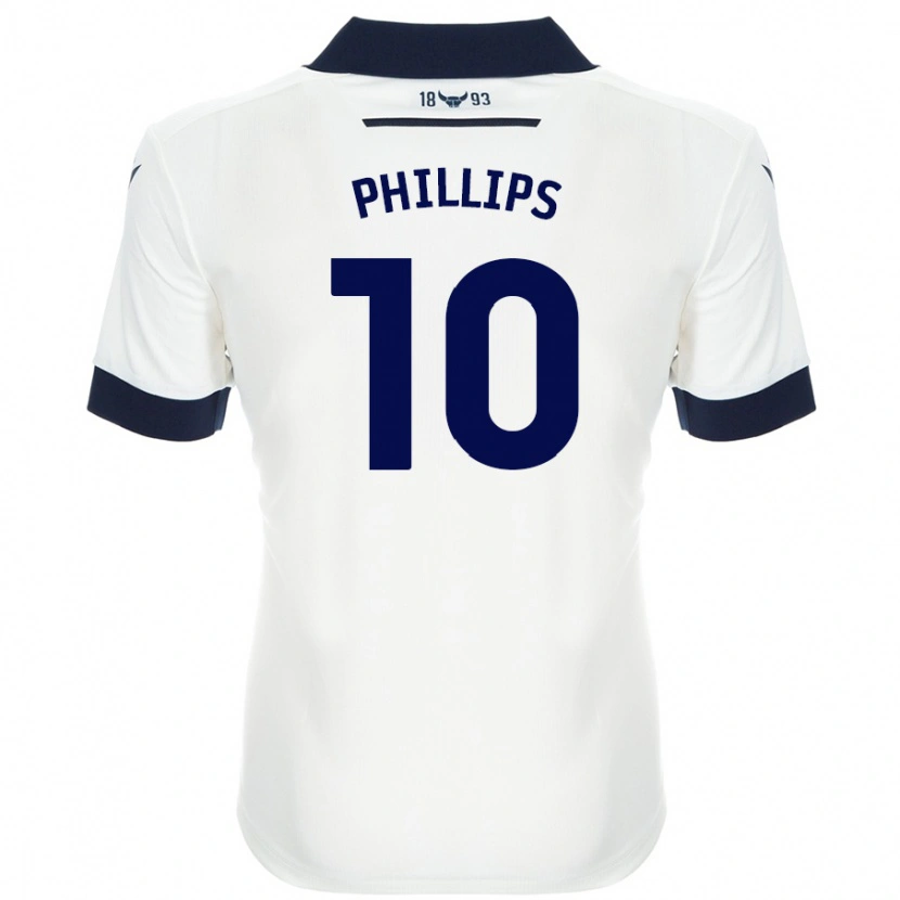 Danxen Mænd Matt Phillips #10 Hvid Marineblå Udebane Spillertrøjer 2024/25 Trøje T-Shirt