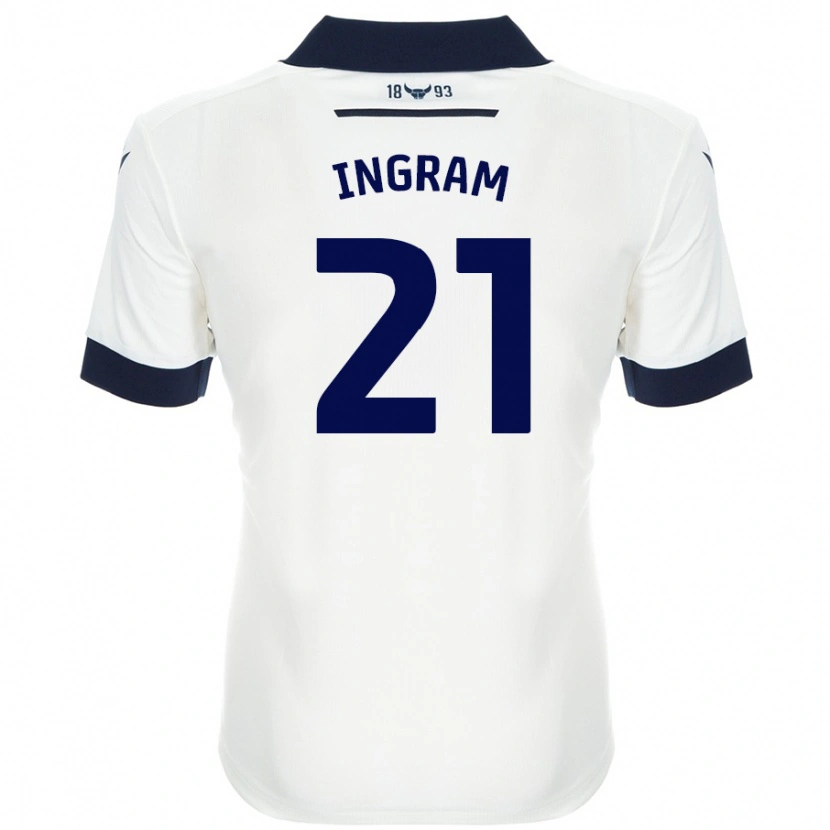Danxen Mænd Matt Ingram #21 Hvid Marineblå Udebane Spillertrøjer 2024/25 Trøje T-Shirt