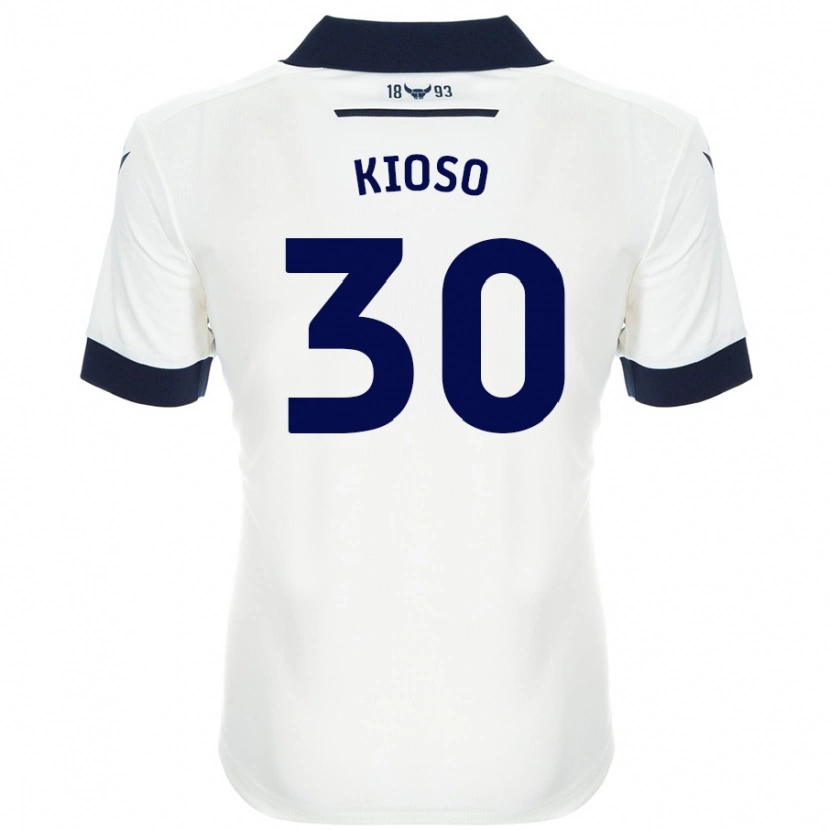 Danxen Mænd Peter Kioso #30 Hvid Marineblå Udebane Spillertrøjer 2024/25 Trøje T-Shirt