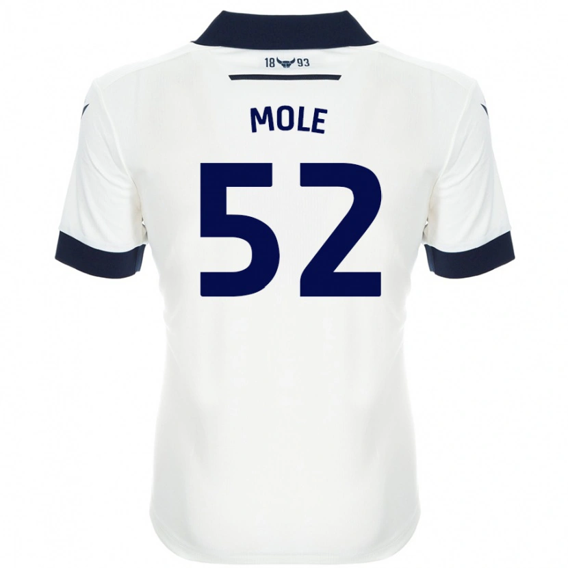 Danxen Mænd Harrison Mole #52 Hvid Marineblå Udebane Spillertrøjer 2024/25 Trøje T-Shirt