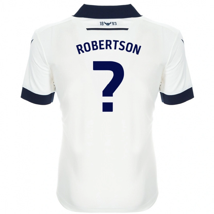 Danxen Mænd Maddie Robertson #0 Hvid Marineblå Udebane Spillertrøjer 2024/25 Trøje T-Shirt