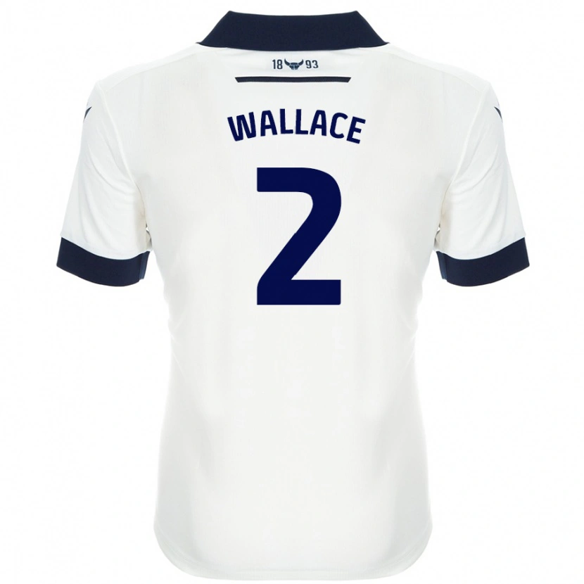 Danxen Mænd Emily Wallace #2 Hvid Marineblå Udebane Spillertrøjer 2024/25 Trøje T-Shirt