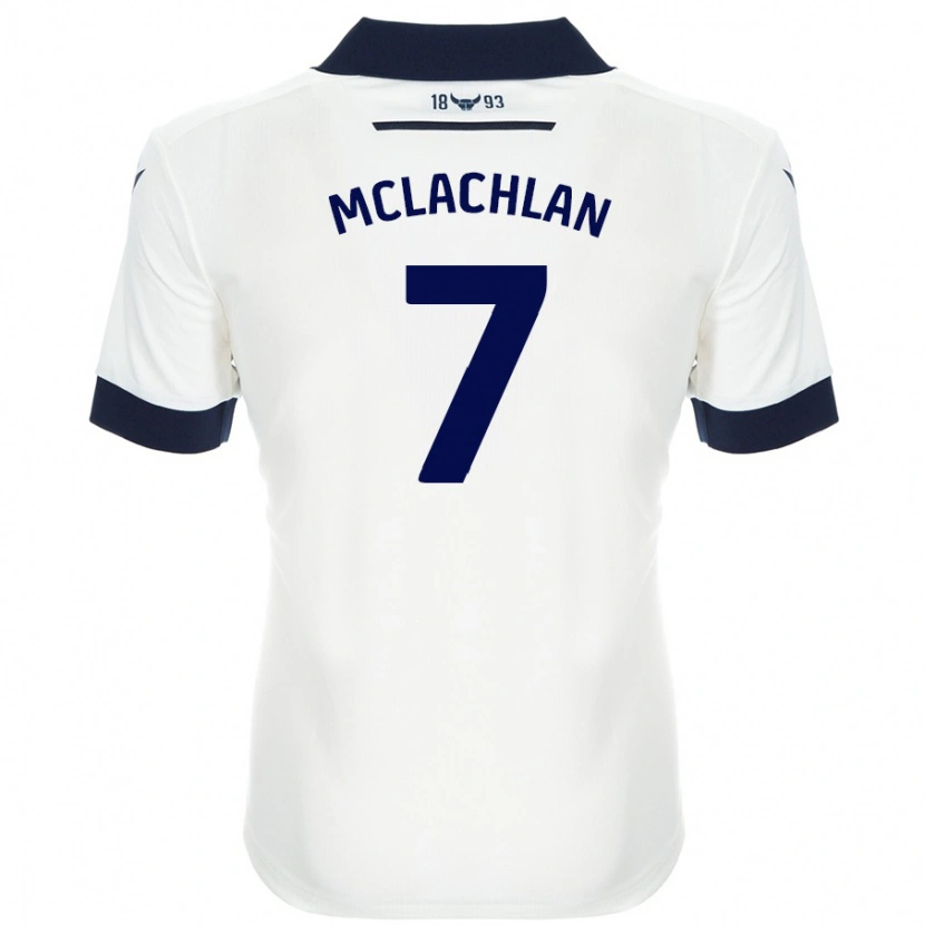 Danxen Mænd Daisy Mclachlan #7 Hvid Marineblå Udebane Spillertrøjer 2024/25 Trøje T-Shirt