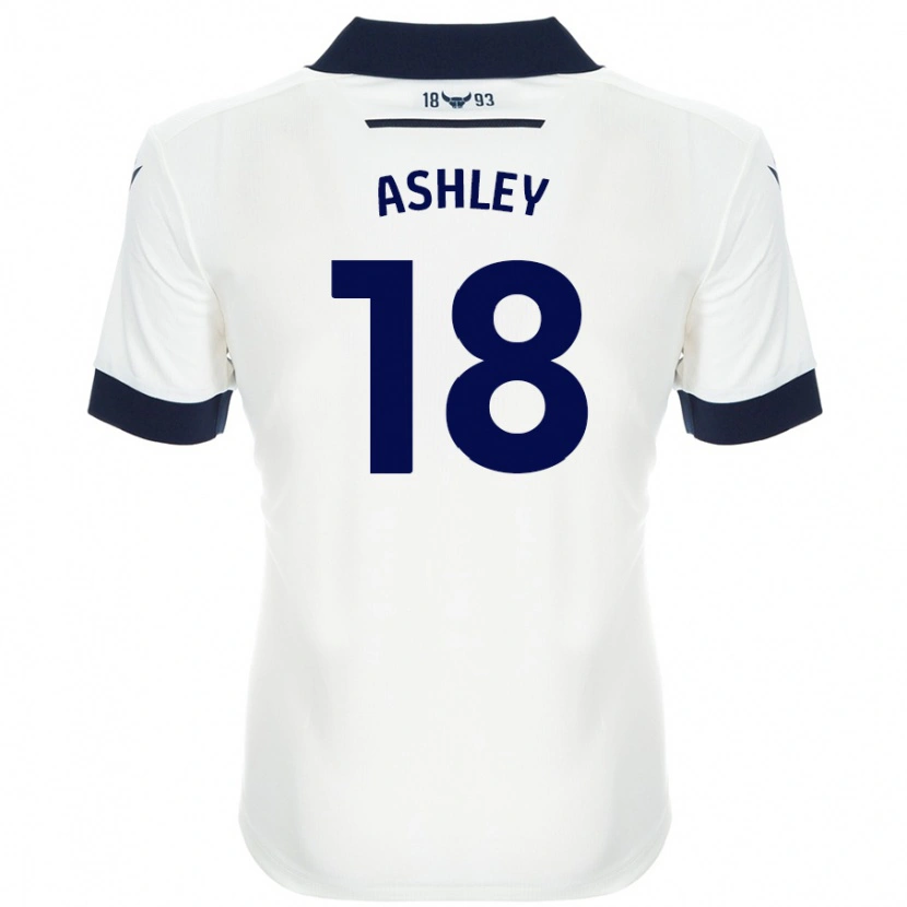 Danxen Mænd Alex Ashley #18 Hvid Marineblå Udebane Spillertrøjer 2024/25 Trøje T-Shirt