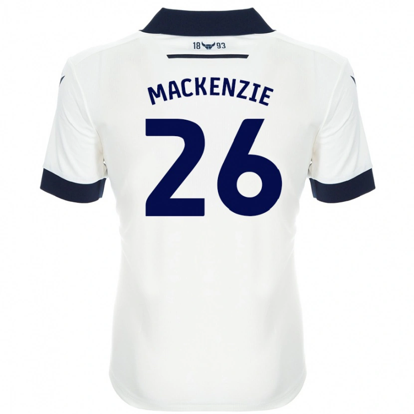 Danxen Mænd Hannah Mackenzie #26 Hvid Marineblå Udebane Spillertrøjer 2024/25 Trøje T-Shirt