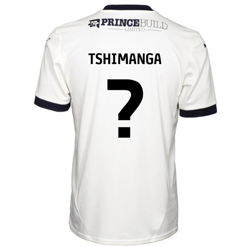 Danxen Mænd Kabongo Tshimanga #0 Råhvid Sort Udebane Spillertrøjer 2024/25 Trøje T-Shirt