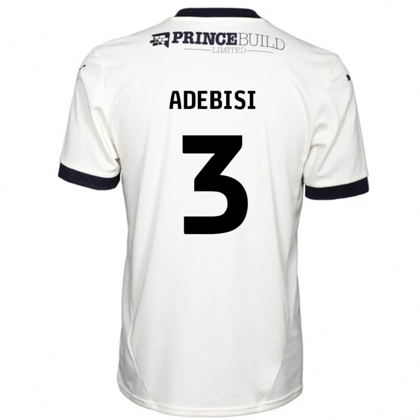 Danxen Mænd Rio Adebisi #3 Råhvid Sort Udebane Spillertrøjer 2024/25 Trøje T-Shirt