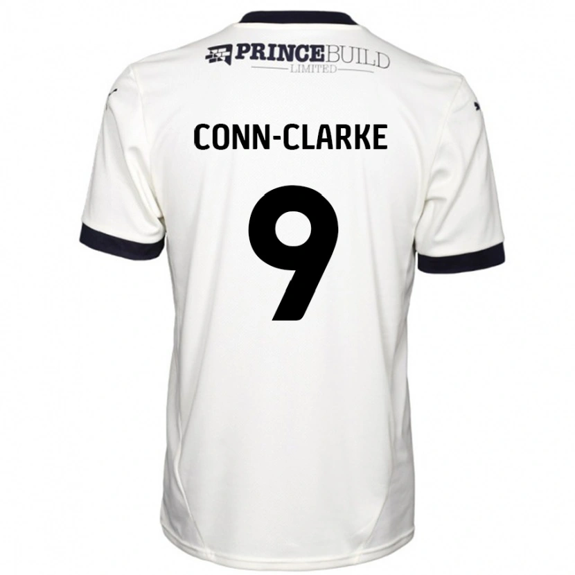 Danxen Mænd Chris Conn-Clarke #9 Råhvid Sort Udebane Spillertrøjer 2024/25 Trøje T-Shirt