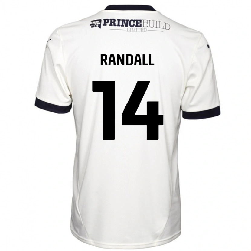 Danxen Mænd Joel Randall #14 Råhvid Sort Udebane Spillertrøjer 2024/25 Trøje T-Shirt