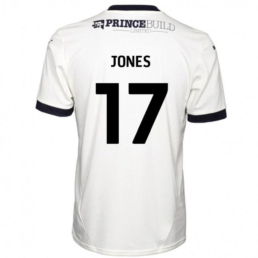 Danxen Mænd Ricky-Jade Jones #17 Råhvid Sort Udebane Spillertrøjer 2024/25 Trøje T-Shirt
