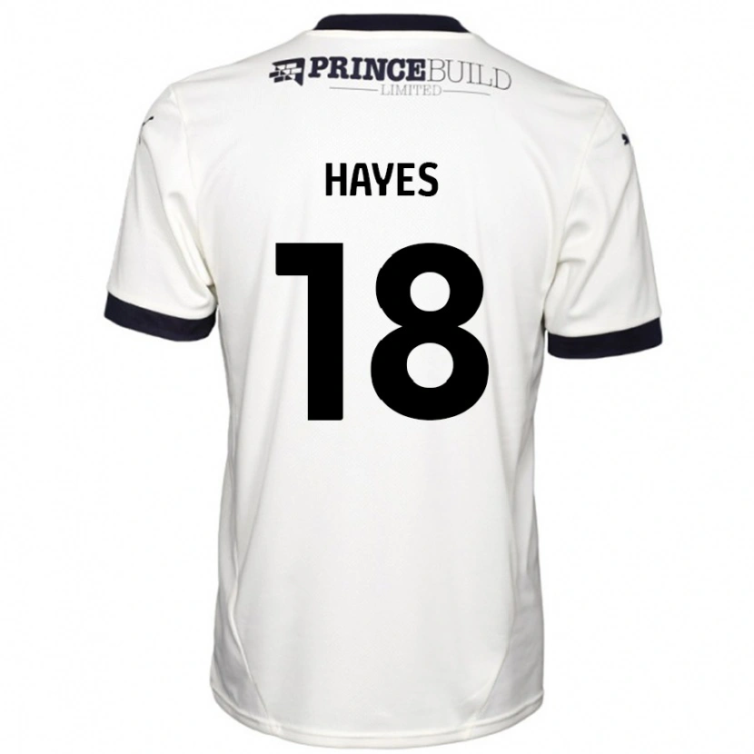Danxen Mænd Cian Hayes #18 Råhvid Sort Udebane Spillertrøjer 2024/25 Trøje T-Shirt