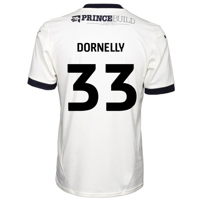 Danxen Mænd James Dornelly #33 Råhvid Sort Udebane Spillertrøjer 2024/25 Trøje T-Shirt