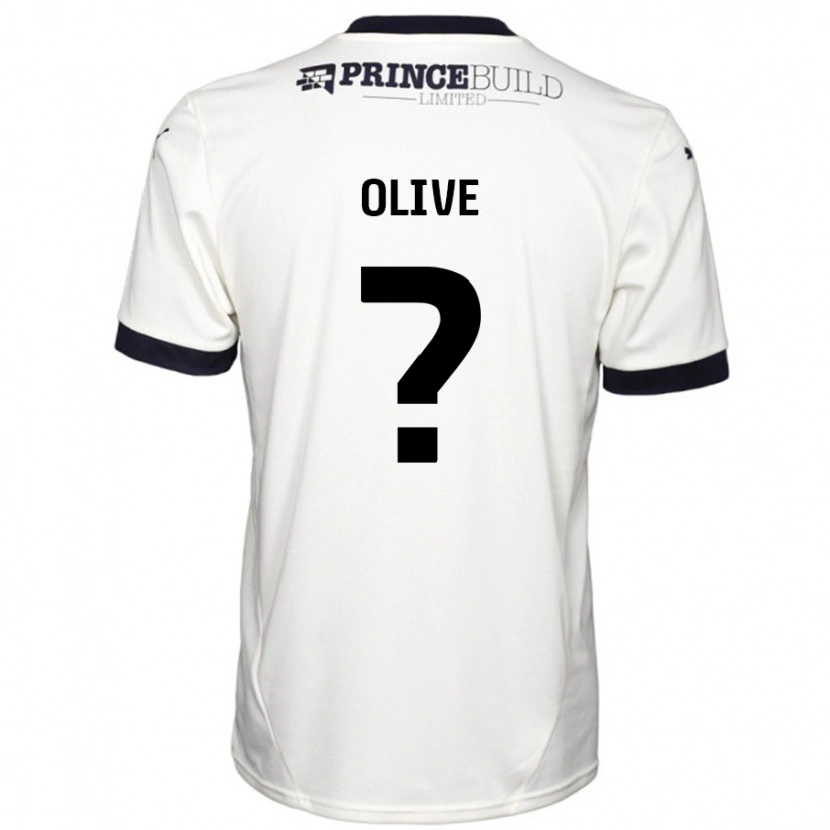 Danxen Mænd Daniel Olive #0 Råhvid Sort Udebane Spillertrøjer 2024/25 Trøje T-Shirt