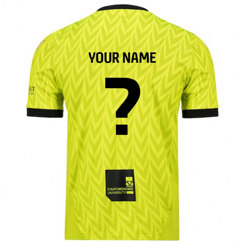 Danxen Mænd Dit Navn #0 Fluorescerende Grøn Udebane Spillertrøjer 2024/25 Trøje T-Shirt