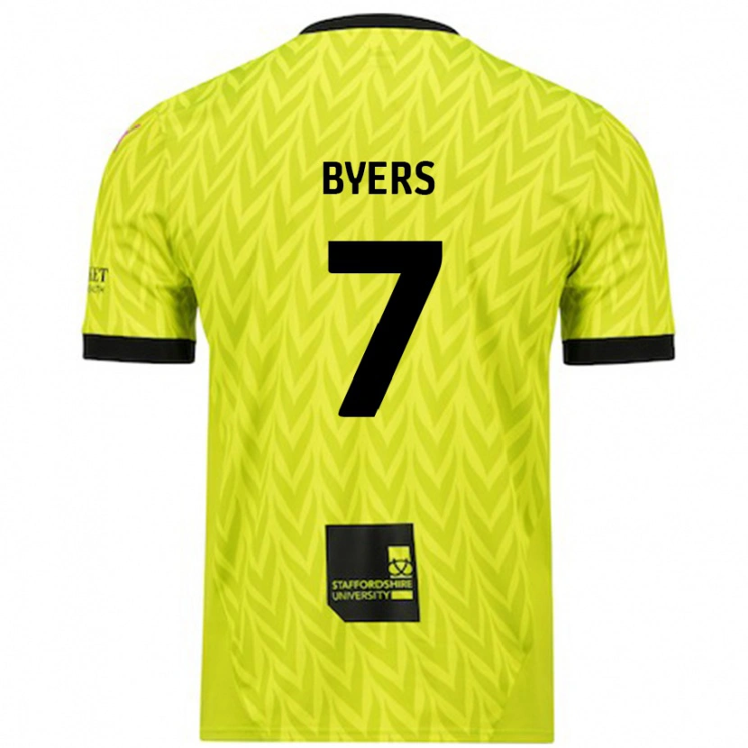 Danxen Mænd George Byers #7 Fluorescerende Grøn Udebane Spillertrøjer 2024/25 Trøje T-Shirt