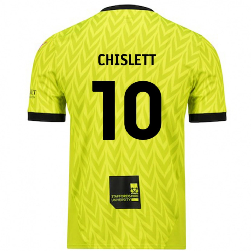 Danxen Mænd Ethan Chislett #10 Fluorescerende Grøn Udebane Spillertrøjer 2024/25 Trøje T-Shirt