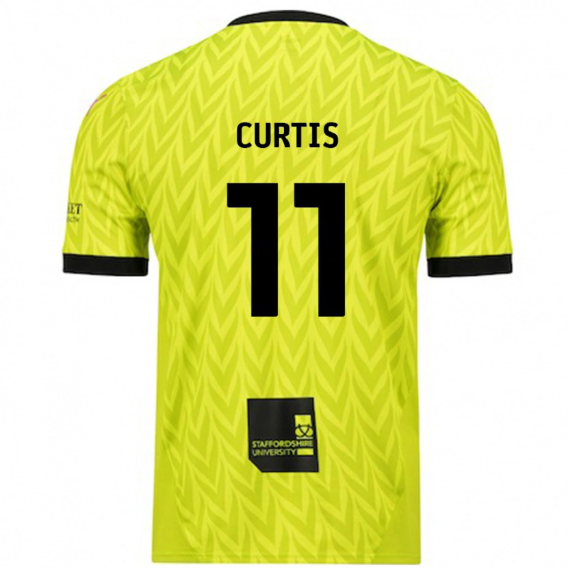 Danxen Mænd Ronan Curtis #11 Fluorescerende Grøn Udebane Spillertrøjer 2024/25 Trøje T-Shirt