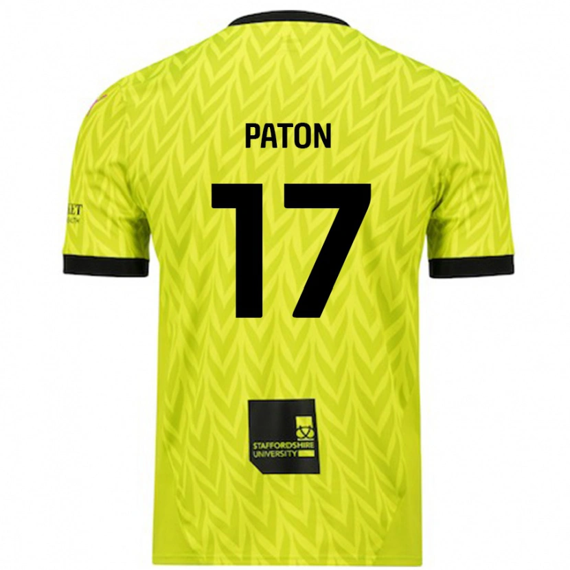 Danxen Mænd Ruari Paton #17 Fluorescerende Grøn Udebane Spillertrøjer 2024/25 Trøje T-Shirt